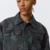 Gia F Relaxed Cotton Trucker Jacket – Navy Camo Gia F Relaxed Cotton Trucker Jacket – Navy Camo