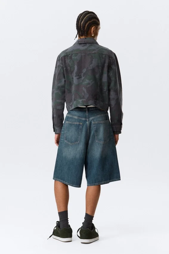 Gia F Relaxed Cotton Trucker Jacket – Navy Camo Gia F Relaxed Cotton Trucker Jacket – Navy Camo