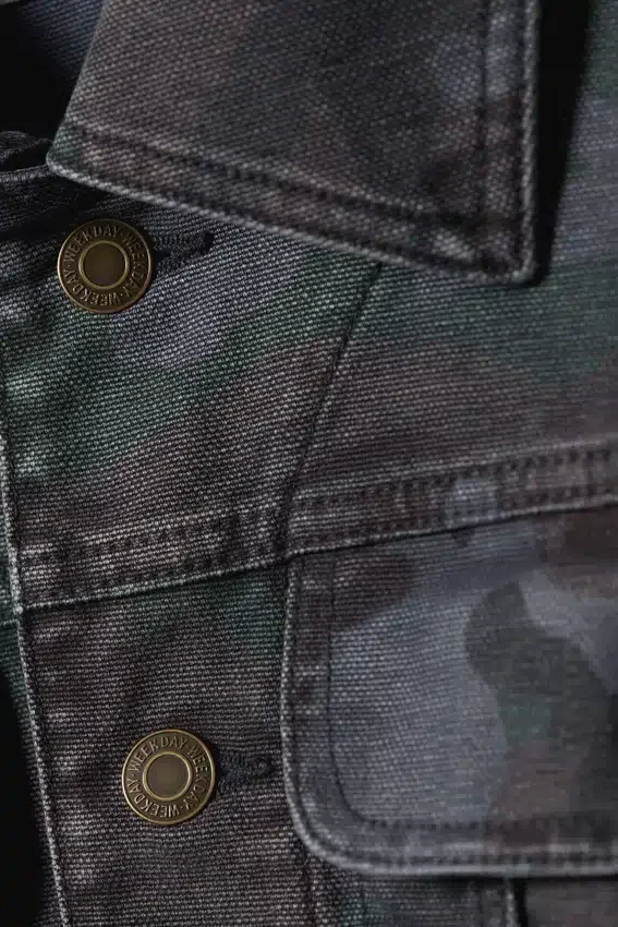 Gia F Relaxed Cotton Trucker Jacket – Navy Camo Gia F Relaxed Cotton Trucker Jacket – Navy Camo