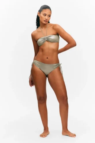 Glitter Halter Bikini Top – Glitter Khaki Green