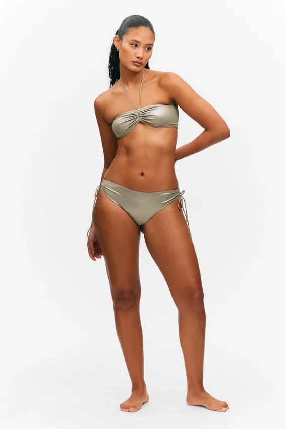 Glitter Halter Bikini Top – Glitter Khaki Green Glitter Halter Bikini Top – Glitter Khaki Green