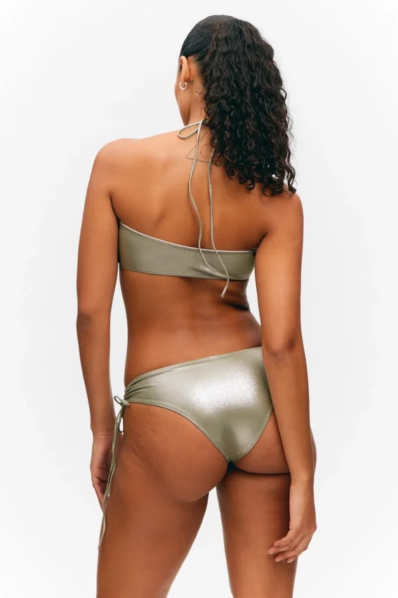 Glitter Halter Bikini Top – Glitter Khaki Green Glitter Halter Bikini Top – Glitter Khaki Green
