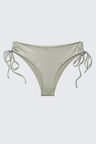 Glitter Tie-Side Bikini Bottoms – Glitter Khaki Green