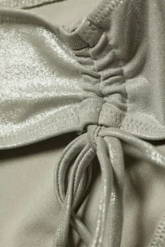 Glitter Tie-Side Bikini Bottoms – Glitter Khaki Green