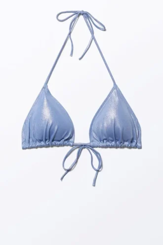 Glitter Triangle Bikini Top – Blue Glitter Glitter Triangle Bikini Top – Blue Glitter