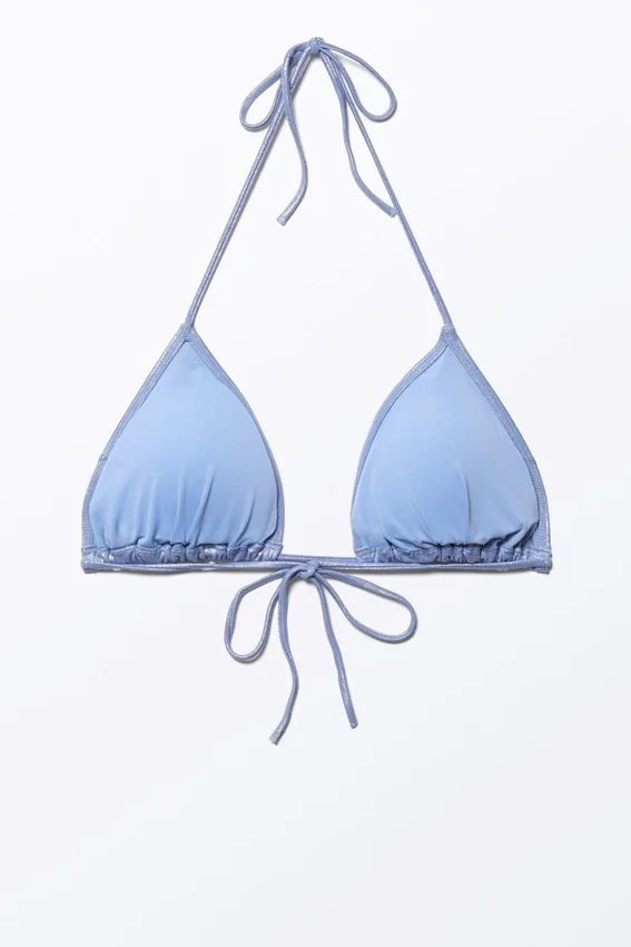 Glitter Triangle Bikini Top – Blue Glitter Glitter Triangle Bikini Top – Blue Glitter