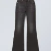 Glow Curve High Waisted Regular Flared Jeans – Black Web – Black Glow Curve High Waisted Regular Flared Jeans – Black Web – Black