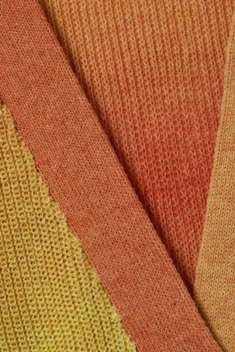 Gradient V-Neck Knitted Cardigan – Orange & Yellow Fade