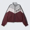 Graphic Colourblock Track Jacket – Grey/Pink/Red Graphic Colourblock Track Jacket – Grey/Pink/Red