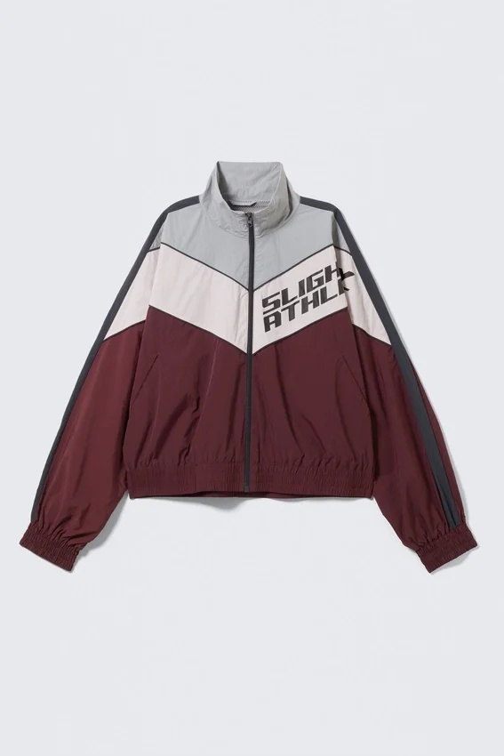Graphic Colourblock Track Jacket – Grey/Pink/Red Graphic Colourblock Track Jacket – Grey/Pink/Red