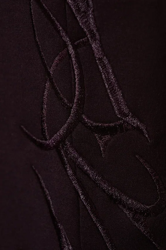 Graphic Loose Fit Scuba Sweatpants – Dark Purple – Embroidered Graphic Loose Fit Scuba Sweatpants – Dark Purple – Embroidered