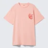 Graphic Oversized Cotton T-Shirt – Light Pink – Floral Print Graphic Oversized Cotton T-Shirt – Light Pink – Floral Print
