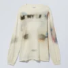 Graphic Oversized Long Sleeve T-Shirt – Dusty White Graphic Oversized Long Sleeve T-Shirt – Dusty White