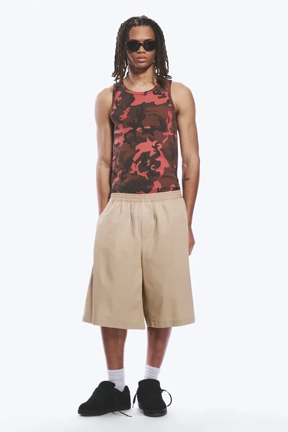 Graphic Rib Tank Top – Red Camouflage Graphic Rib Tank Top – Red Camouflage