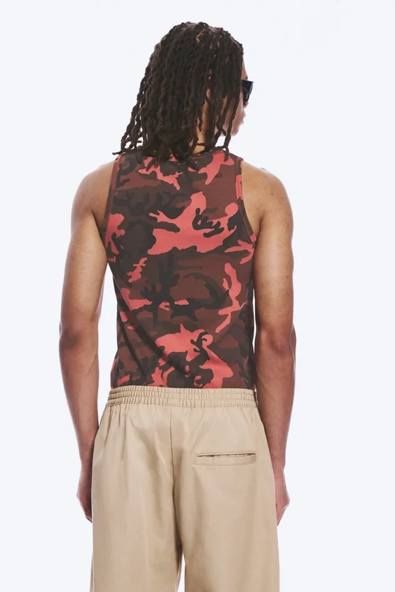 Graphic Rib Tank Top – Red Camouflage Graphic Rib Tank Top – Red Camouflage