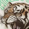 Graphic Short-Sleeved Varsity T-Shirt – White & Green – Tiger Fury Graphic Short-Sleeved Varsity T-Shirt – White & Green – Tiger Fury