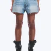 Gravity Short Mid Rise Loose Denim Shorts – Kimberley Blue – Light Blue Gravity Short Mid Rise Loose Denim Shorts – Kimberley Blue – Light Blue