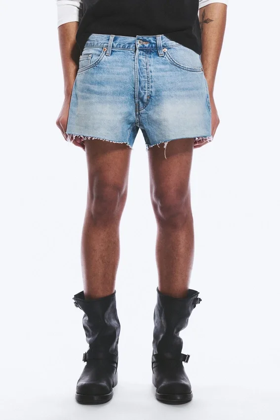 Gravity Short Mid Rise Loose Denim Shorts – Kimberley Blue – Light Blue Gravity Short Mid Rise Loose Denim Shorts – Kimberley Blue – Light Blue