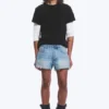 Gravity Short Mid Rise Loose Denim Shorts – Kimberley Blue – Light Blue Gravity Short Mid Rise Loose Denim Shorts – Kimberley Blue – Light Blue