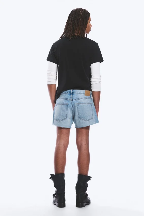 Gravity Short Mid Rise Loose Denim Shorts – Kimberley Blue – Light Blue Gravity Short Mid Rise Loose Denim Shorts – Kimberley Blue – Light Blue
