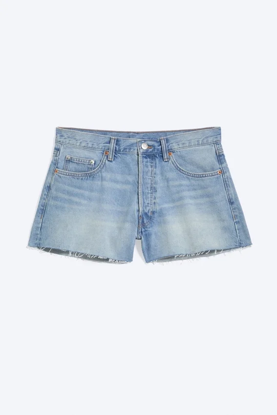 Gravity Short Mid Rise Loose Denim Shorts – Kimberley Blue – Light Blue Gravity Short Mid Rise Loose Denim Shorts – Kimberley Blue – Light Blue