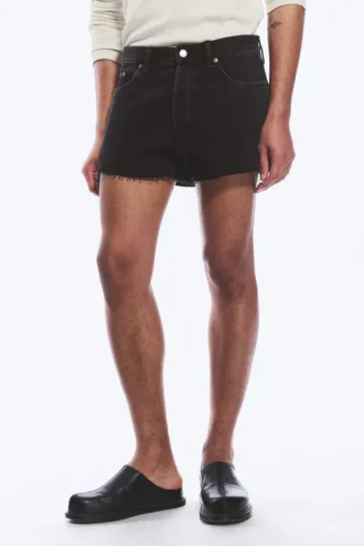 Gravity Short Mid Rise Loose Denim Shorts – Tuned Black – Black