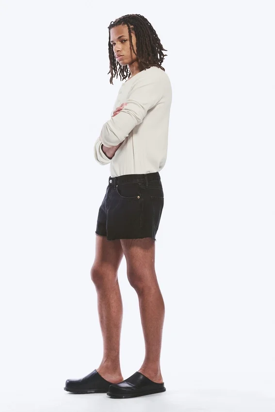 Gravity Short Mid Rise Loose Denim Shorts – Tuned Black – Black Gravity Short Mid Rise Loose Denim Shorts – Tuned Black – Black