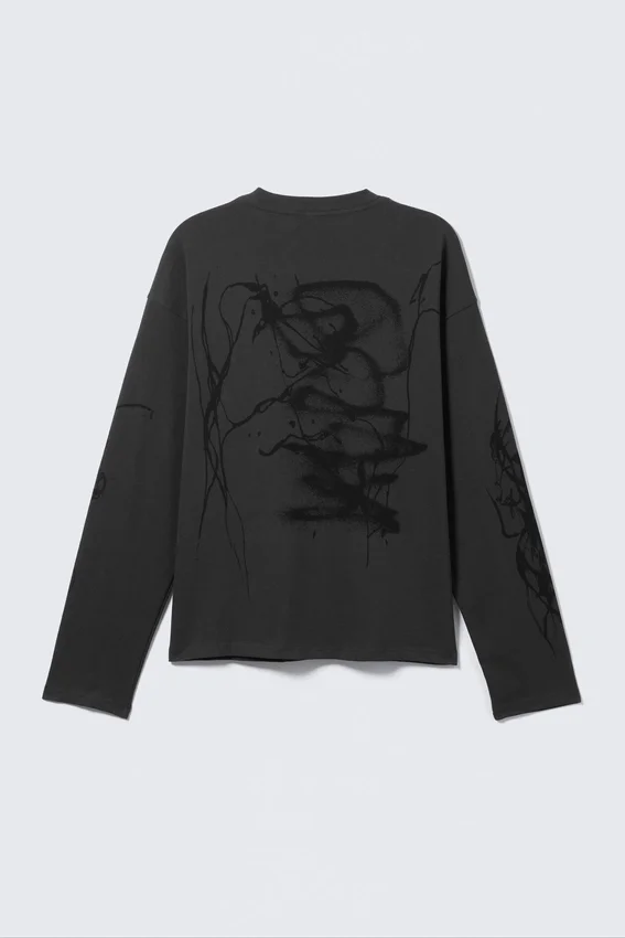 Great Boxy Graphic Long Sleeve T-Shirt – Dark Grey – Big Mess Great Boxy Graphic Long Sleeve T-Shirt – Dark Grey – Big Mess