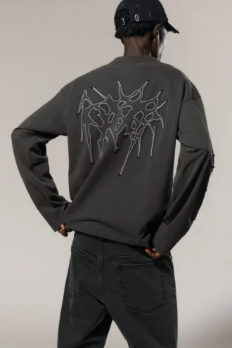 Great Boxy Graphic Long Sleeve T-Shirt – Dark Grey – Tristar Great Boxy Graphic Long Sleeve T-Shirt – Dark Grey – Tristar