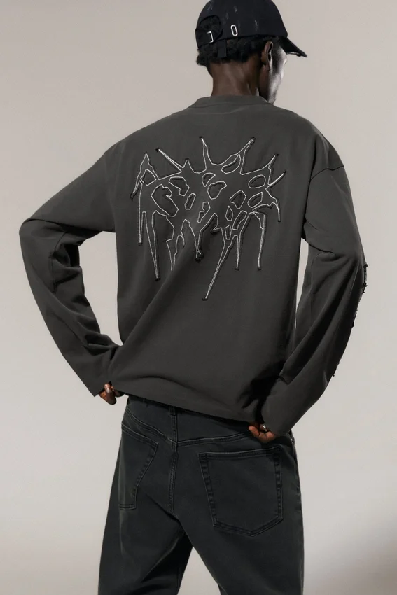 Great Boxy Graphic Long Sleeve T-Shirt – Dark Grey – Tristar Great Boxy Graphic Long Sleeve T-Shirt – Dark Grey – Tristar