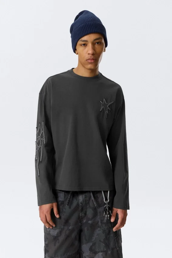 Great Boxy Graphic Long Sleeve T-Shirt – Dark Grey – Tristar Great Boxy Graphic Long Sleeve T-Shirt – Dark Grey – Tristar