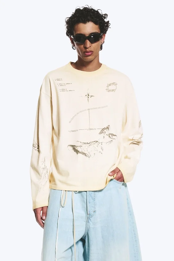 Great Boxy Graphic Long Sleeve T-Shirt – Light Dusty Mole – Sketch Great Boxy Graphic Long Sleeve T-Shirt – Light Dusty Mole – Sketch