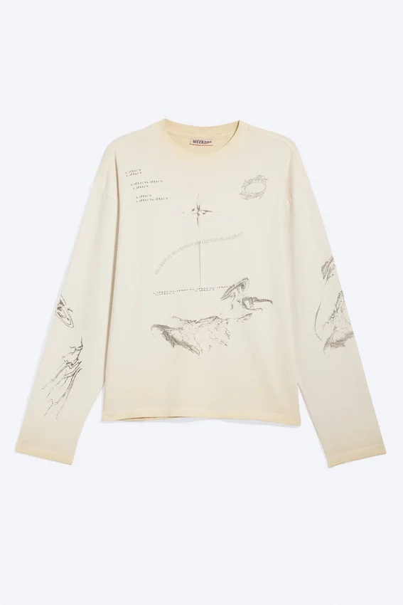Great Boxy Graphic Long Sleeve T-Shirt – Light Dusty Mole – Sketch Great Boxy Graphic Long Sleeve T-Shirt – Light Dusty Mole – Sketch
