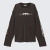 Great Boxy Graphic Long Sleeve T-Shirt – Washed Black – Skull Flame Great Boxy Graphic Long Sleeve T-Shirt – Washed Black – Skull Flame