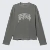 Great Boxy Graphic Long Sleeve T-Shirt – Washed Grey – Virtual Mission Great Boxy Graphic Long Sleeve T-Shirt – Washed Grey – Virtual Mission