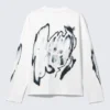 Great Boxy Graphic Long Sleeve T-Shirt – White – Abstract Print Great Boxy Graphic Long Sleeve T-Shirt – White – Abstract Print