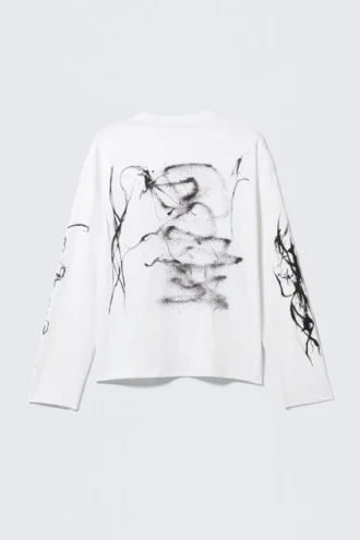 Great Boxy Graphic Long Sleeve T-Shirt – White – Big Mess
