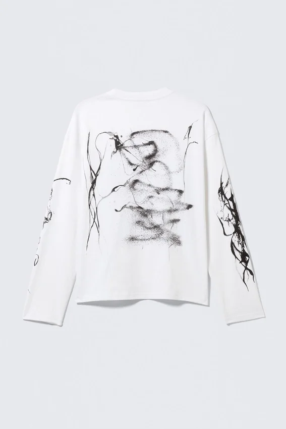 Great Boxy Graphic Long Sleeve T-Shirt – White – Big Mess Great Boxy Graphic Long Sleeve T-Shirt – White – Big Mess
