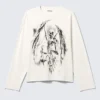Great Boxy Graphic Long Sleeve T-Shirt – White – Skeleton Angel Great Boxy Graphic Long Sleeve T-Shirt – White – Skeleton Angel