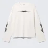 Great Boxy Graphic Long Sleeve T-Shirt – White – Skull Flame Great Boxy Graphic Long Sleeve T-Shirt – White – Skull Flame