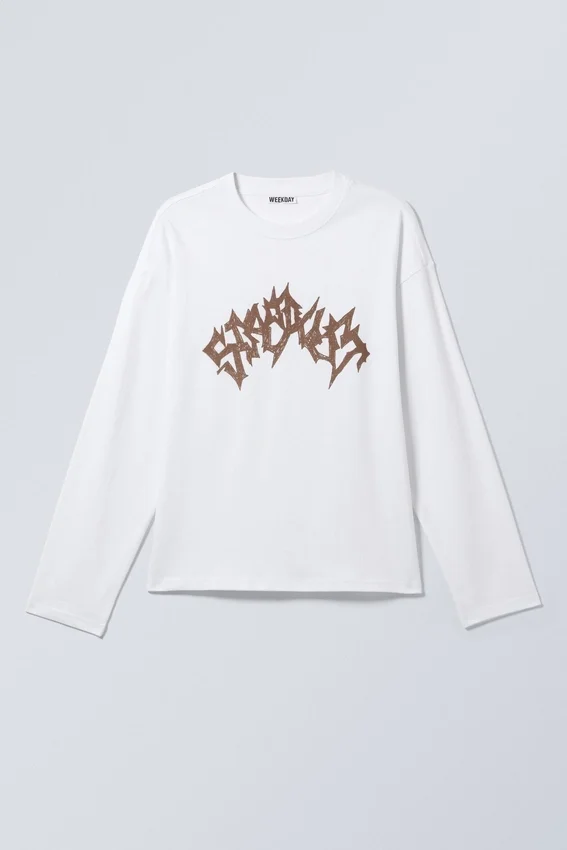 Great Boxy Graphic Long Sleeve T-Shirt – White – Stardust Great Boxy Graphic Long Sleeve T-Shirt – White – Stardust