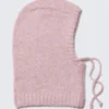 Hairy Knitted Tie Hood – Light Dusty Pink Hairy Knitted Tie Hood – Light Dusty Pink