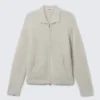 Hairy Knitted Zip Cardigan – Dirty White