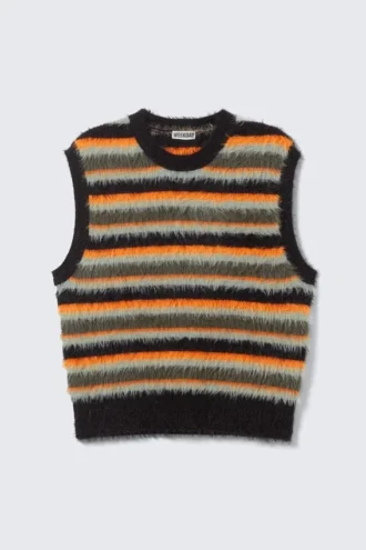 Hairy Regular Fit Vest – Multicoloured Striped