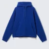 Half-Zip Fleece Hoodie – Bright Blue Half-Zip Fleece Hoodie – Bright Blue