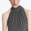 Halter Maxi Dress – Dark Grey Halter Maxi Dress – Dark Grey