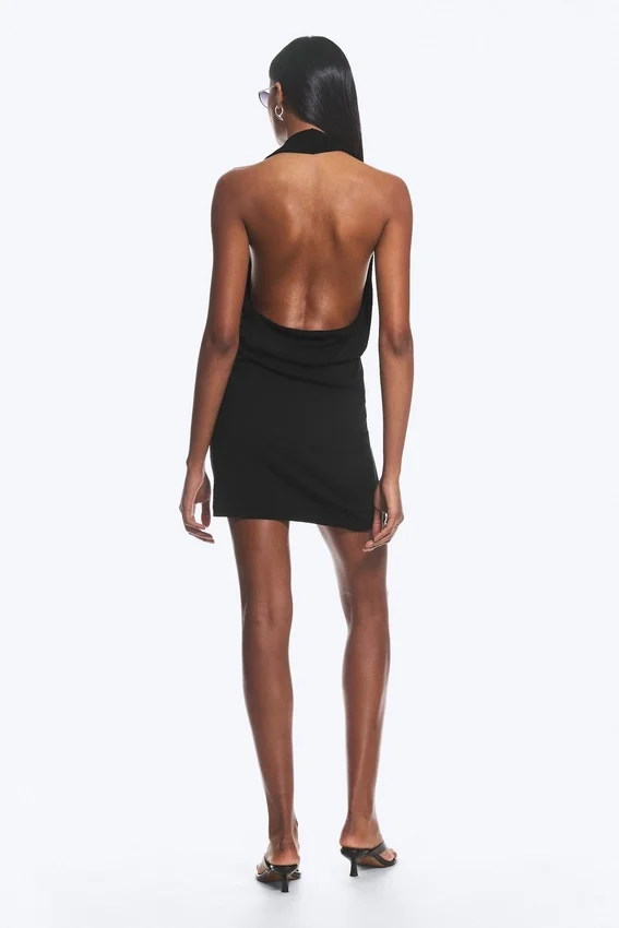 Halter Mini Dress – Black Halter Mini Dress – Black