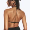 Halter Scoop Neck Triangle Bikini Top – Black