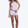 Halterneck Bandeau Top – Striped Lilac Halterneck Bandeau Top – Striped Lilac