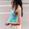 Halterneck Bandeau Top – White & Turquoise Stripes Halterneck Bandeau Top – White & Turquoise Stripes